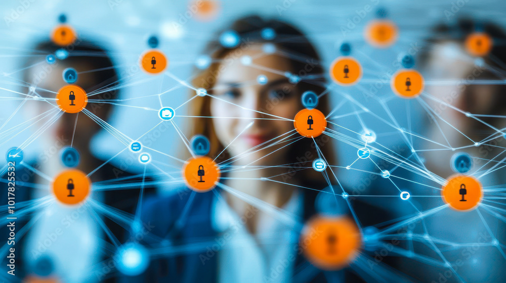 Poster marketers utilizing ai-enhanced crm systems to manage customer data networks in a corporate setting