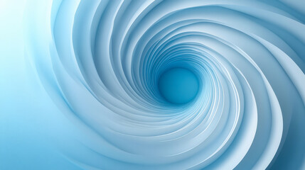 Abstract Light Blue Spiral Wire Pattern on Light Blue Background, 3D Rendering, Modern Wallpaper Design, Conceptual Background for Presentations and Technology Themes