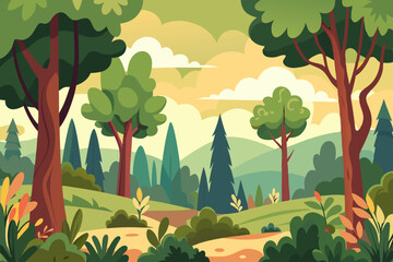 Hand drwn forest illustration