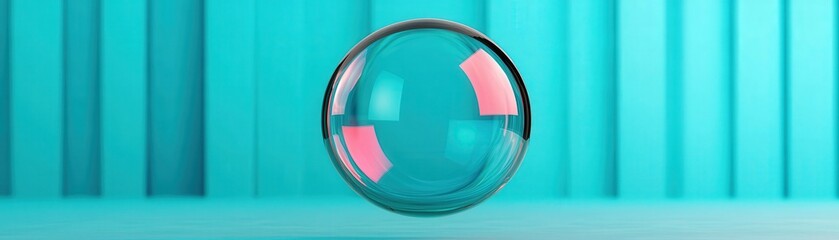 Feedback bubble glowing softly, floating mid-air, photography style, long shot, isolated background