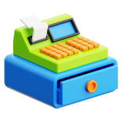 3d Cashier Machine icon. Suitable for finance, business, retail, sales, and accounting concepts