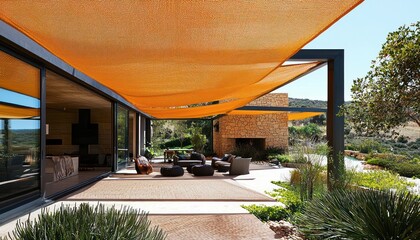 Extended sun protection and comfort provided by a shade net within a pergola.