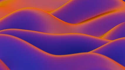 Abstract wavy background with purple and orange gradients..
