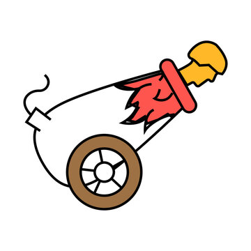recommend clip art: human cannonball carnival show line icon vector. human cannonball carnival show sign. isolated symbol illustration