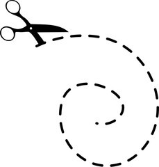 scissors with cut lines element