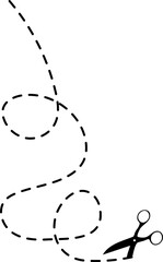 scissors with cut lines element
