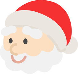 サンタクロースの顔のアイコンのイラスト