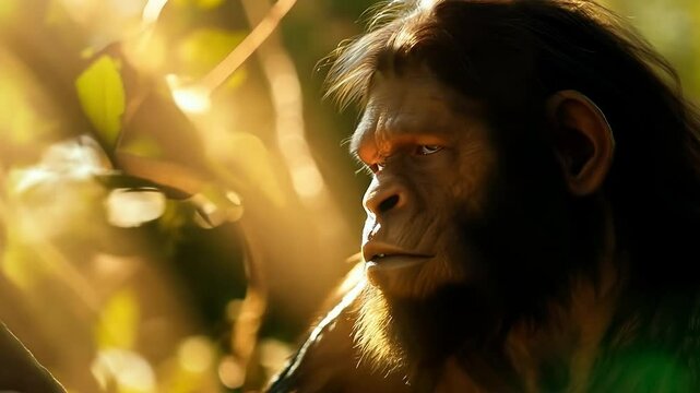 An extinct species of an early human, primitive man, early human existence, tools, culture, and survival in the ancient epochs of our evolutionary past	