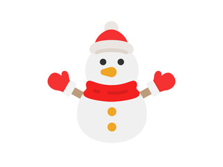 サンタクロースの衣装を着た、雪だるまのアイコンのイラスト