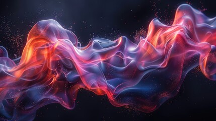 Abstract Red and Blue Swirling Lights on a Dark Background