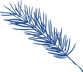 Christmas pine tree line art illustration