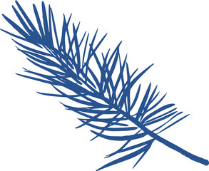Christmas pine tree line art illustration