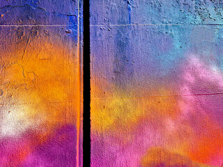 toxic cloud of paint on chipped wall is a blurred edge. hostile environment of space in galaxy...