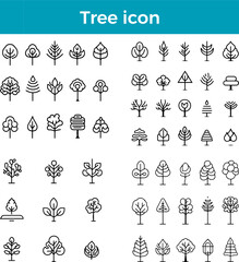 Fototapeta premium Tree Icons Line Nature Icon Forest Icon Environmental Icon Vector