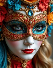 person in carnival mask