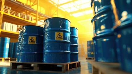The Blue Hazardous Storage Barrels