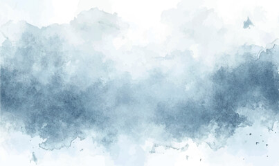 Abstract watercolor background in blue-gray tones, with smooth transitions between colors, resembling a winter sky with mist and snow haze 