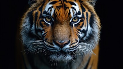 Naklejka premium Close-up Portrait of a Majestic Tiger