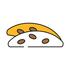 almond biscotti food snack line icon vector. almond biscotti food snack sign. isolated symbol illustration