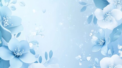Blue background with floral design A popular choice in wedding invites, feminine designs, or seasonal campaigns, especially in fashion and decor.