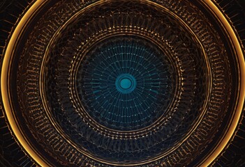 Obraz premium Abstract lines and curves forming intricate geometric patterns, creating a complex and futuristic background with sharp edges and fine details. Ai generated image.