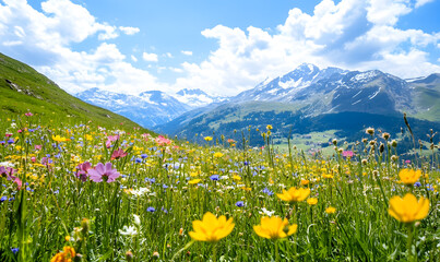 Fototapeta premium Dreamlike Landscapes and Mystical Gardens with Vibrant Flowers and Glowing Nature