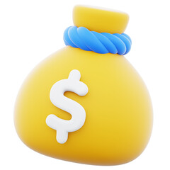 Money bag with dollar currency icon illustration. Concept of online savings money and investing. Business and financial illustration image