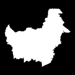 Kalimantan map, Indonesian portion of the island of Borneo, region of Indonesia. Vector illustration.