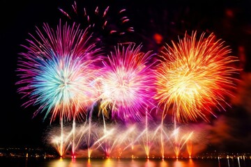 new years fireworks a fireworks display with colorful explosions