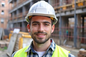 Picture of an Attractive Worker on a Construction Site