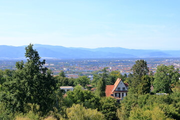 View of Mulhouse from the Tower Tour du Belvédère, Alsace, France