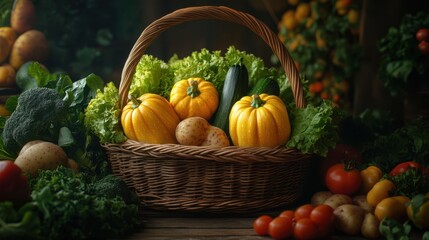 The Harvest Basket of Vegetables