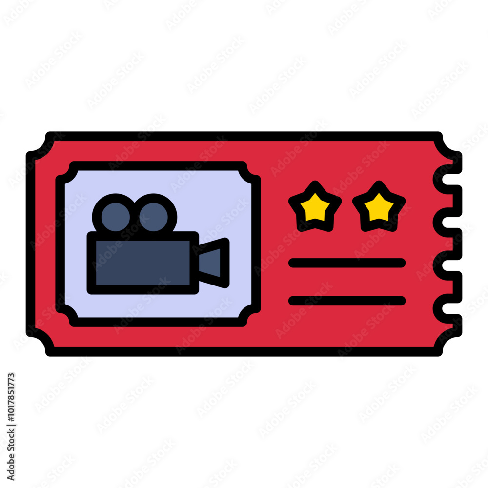 Sticker Movie ticket Icon