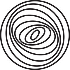 Circle twirl line geometric. Design element for round frame, science, tech, digital