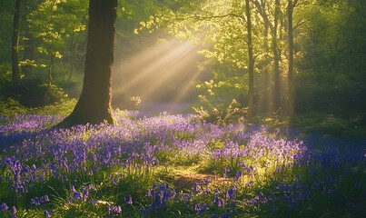 Dreamlike Landscapes and Mystical Gardens with Vibrant Flowers and Glowing Nature