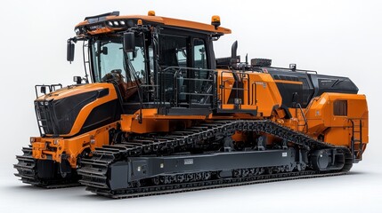 Powerful Orange Tractor with Tracks