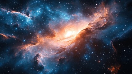 Fototapeta premium Cosmic Nebula: A Symphony of Stars and Gas