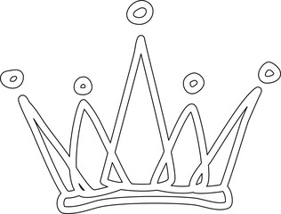 Crown king drawing. Accessories linear element