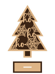 Christmas tree laser cut template standing decoration. 