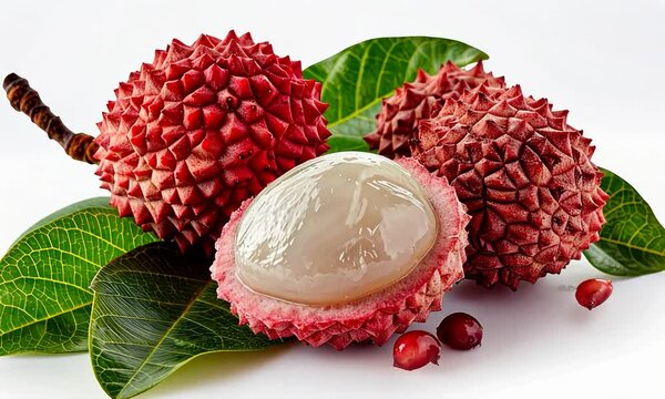 lychee on a white background