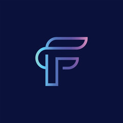 letter F alphabet logo design icon for business
