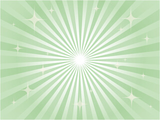 キラキラ輝くポップな集中線背景素材_緑色