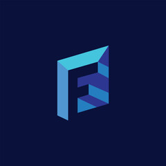 letter F alphabet logo design icon for business
