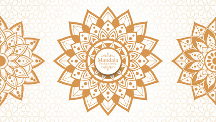 Luxury mandala background with golden arabesque pattern arabic islamic east style, Set of hand drawn mandala elements