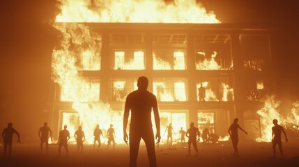 Survival amidst Chaos: Lone Survivor in Zombie Outbreak, Cinematic Lighting