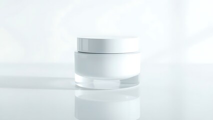 skincare cream container mockup on white background, product photography for advertisement, product mockup design concept