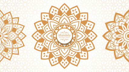 Luxury mandala background with golden arabesque pattern arabic islamic east style, Set of hand drawn mandala elements