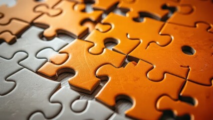 Fototapeta premium Vibrant Puzzle Pieces on a Wooden Surface