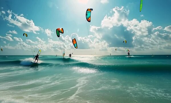 A group of people are enjoying a day at the beach Video