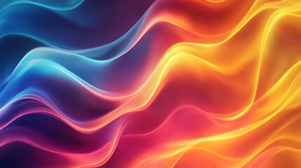 Obraz premium Pink and Blue Neon Wave Background, Abstract Digital Waves in Pink, Blue, and White Hues on a Dark Background.